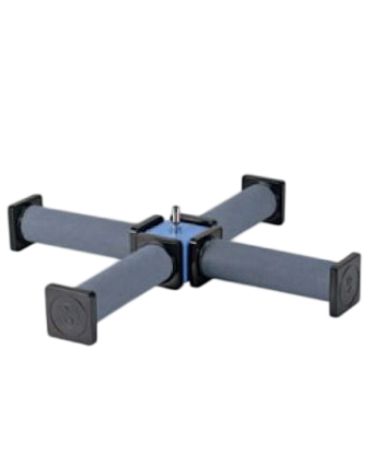 Cross-shaped air diffuser for aquaculture partners