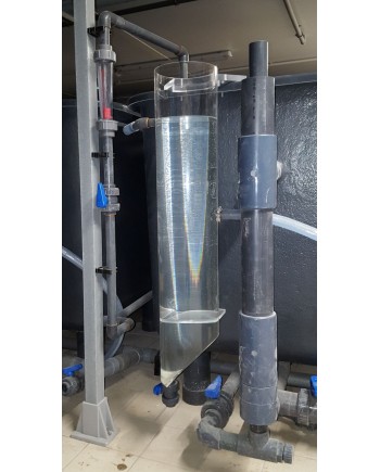 Trampa fecal para tanques de experimentación acuícola