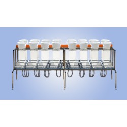 Incubation System with Zug Bottles in Rack aquaculturefrance